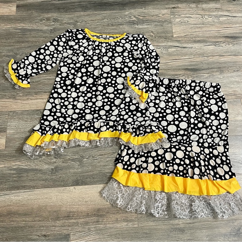Women’s Ruffled Skirt & Blouse Outfit.